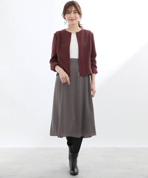 Reflect（リフレクト）の「◆【洗える】スウェード調ジッパーブルゾン（ブルゾン・レディース・サンドベージュ/ボルドー・11/09/17/13/07/15 ）」の13枚目の写真