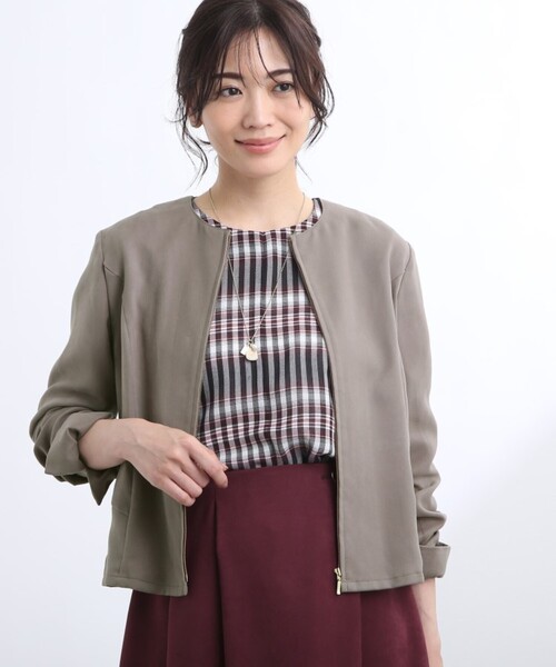 Reflect（リフレクト）の「◆【洗える】スウェード調ジッパーブルゾン（ブルゾン・レディース・サンドベージュ/ボルドー・11/09/17/13/07/15 ）」の16枚目の写真