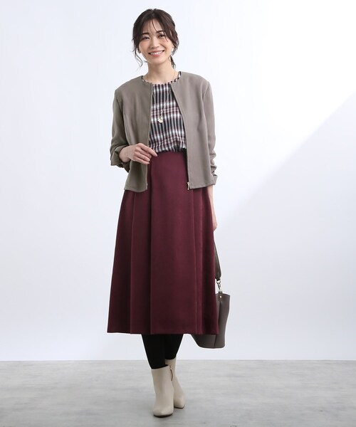 Reflect（リフレクト）の「◆【洗える】スウェード調ジッパーブルゾン（ブルゾン・レディース・サンドベージュ/ボルドー・11/09/17/13/07/15 ）」の19枚目の写真