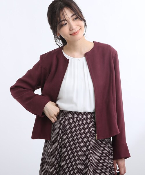 Reflect（リフレクト）の「◆【洗える】スウェード調ジッパーブルゾン（ブルゾン・レディース・サンドベージュ/ボルドー・11/09/17/13/07/15 ）」の22枚目の写真