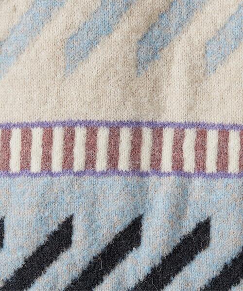 CITEN（シテン）の「＜CITEN＞ ジャカード クルーネック ニット（ニット/セーター・メンズ・ライトブルー・FREE）」の9枚目の写真