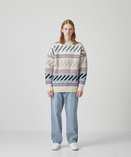 CITEN（シテン）の「＜CITEN＞ ジャカード クルーネック ニット（ニット/セーター・メンズ・ライトブルー・FREE）」の10枚目の写真