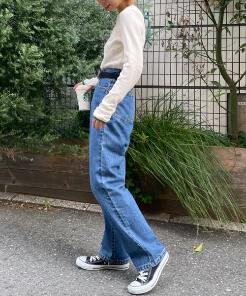 CIAOPANIC（チャオパニック）の「ワッフルバックオープンリンガーtee（Tシャツ/カットソー・レディース・ホワイト/ブラック/ピンク/グリーン・FREE）」の15枚目の写真