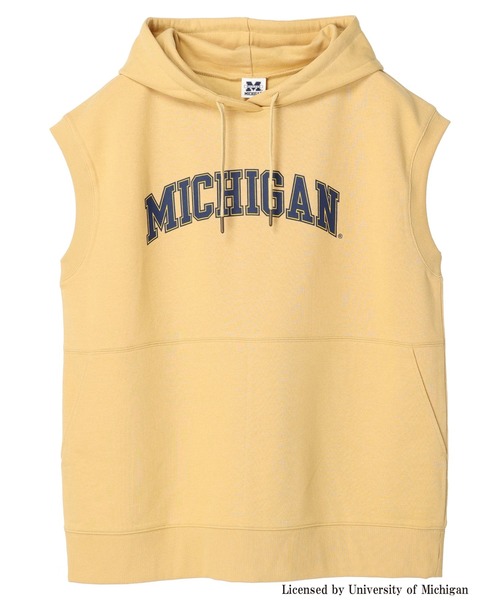 earth music&ecology（アースミュージックアンドエコロジー）の「別注 MICHIGAN ミニ裏毛チュニックパーカー（パーカー・レディース・チャコールグレー/ホワイト系その他/イエロー・FREE）」の6枚目の写真