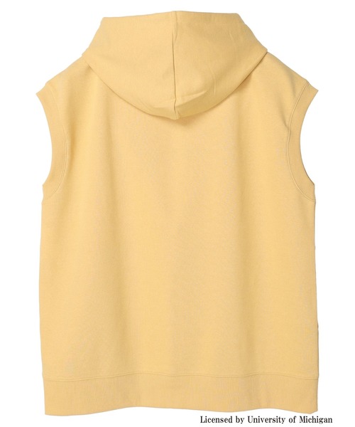 earth music&ecology（アースミュージックアンドエコロジー）の「別注 MICHIGAN ミニ裏毛チュニックパーカー（パーカー・レディース・チャコールグレー/ホワイト系その他/イエロー・FREE）」の7枚目の写真