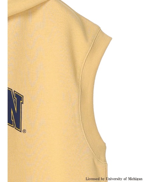 earth music&ecology（アースミュージックアンドエコロジー）の「別注 MICHIGAN ミニ裏毛チュニックパーカー（パーカー・レディース・チャコールグレー/ホワイト系その他/イエロー・FREE）」の9枚目の写真