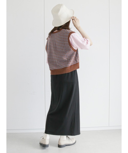 ehka sopo（エヘカソポ）の「スキッパーチェック柄ニットベスト