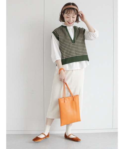 ehka sopo（エヘカソポ）の「スキッパーチェック柄ニットベスト