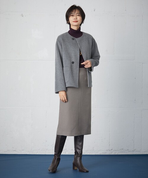 J.PRESS(ジェイプレス)の「【洗える】WOOLCOチェック スカート(スカート・レディース・ライトグレー系3・T15/T17/T13)」の2枚目の写真