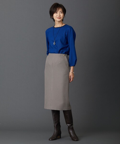J.PRESS(ジェイプレス)の「【洗える】WOOLCOチェック スカート(スカート・レディース・ライトグレー系3・T15/T17/T13)」の3枚目の写真