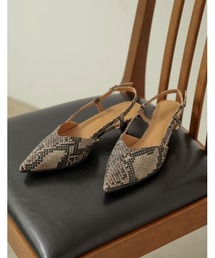 Re:EDIT | [2023S/S SHOES COLLECTION]ポインテッドトゥバックストラップローヒールミュールパンプス(その他シューズ)