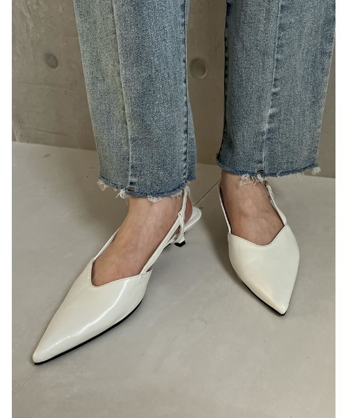 Re:EDIT（リエディ）の「[2023S/S SHOES COLLECTION]ポインテッドトゥバックストラップローヒールミュールパンプス（その他シューズ・レディース・ブラック/ホワイト/グリーン/キャメル/パイソン・LARGE/X-LARGE/SMALL/MEDIUM）」の11枚目の写真