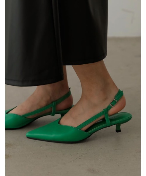 Re:EDIT（リエディ）の「[2023S/S SHOES COLLECTION]ポインテッドトゥバックストラップローヒールミュールパンプス（その他シューズ・レディース・ブラック/ホワイト/グリーン/キャメル/パイソン・LARGE/X-LARGE/SMALL/MEDIUM）」の12枚目の写真