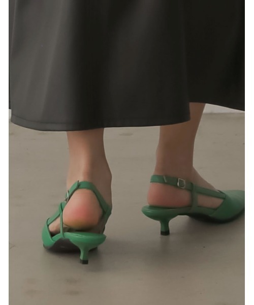 Re:EDIT（リエディ）の「[2023S/S SHOES COLLECTION]ポインテッドトゥバックストラップローヒールミュールパンプス（その他シューズ・レディース・ブラック/ホワイト/グリーン/キャメル/パイソン・LARGE/X-LARGE/SMALL/MEDIUM）」の16枚目の写真