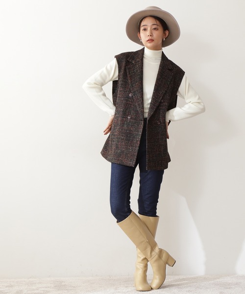 N.（N. Natural Beauty Basic）（エヌエヌナチュラルビューティーベーシック）の「◆ウールベーシックスムースタートルネックニット（ニット/セーター・レディース・ブラック/ベージュ/レッド/オフホワイト・MEDIUM）」の11枚目の写真