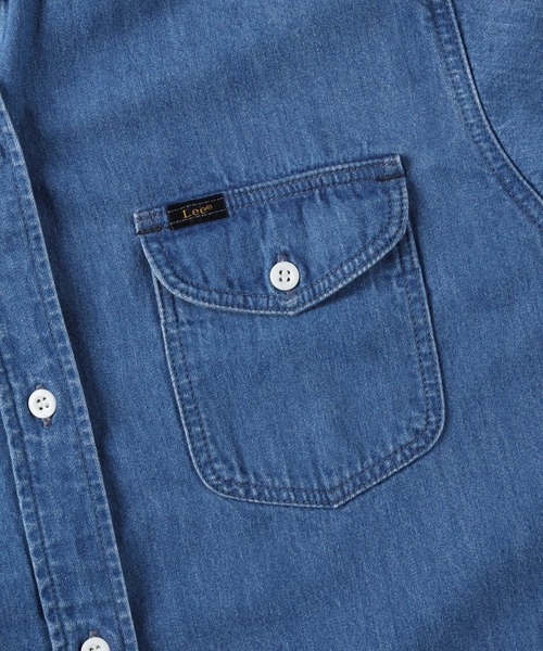 Lee(リー)の「【Lee】デニムシャツワンピース(シャツワンピース・レディース・ダークインディゴブルー・L/M)」の6枚目の写真