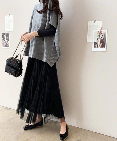 レイヤード風ニットベスト