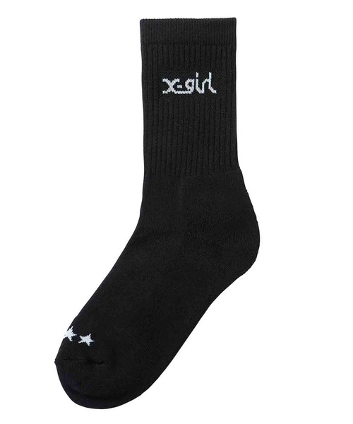 X-girl（エックスガール）の「※LOGO 2P MIDDLE SOCKS（ソックス/靴下・レディース・ホワイト・ONE SIZE）」の7枚目の写真