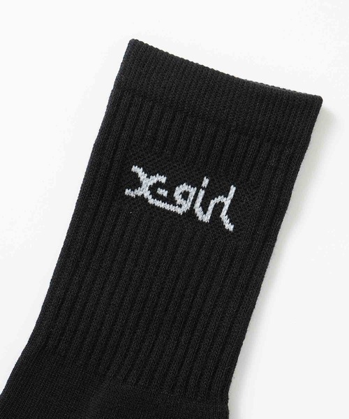 X-girl（エックスガール）の「※LOGO 2P MIDDLE SOCKS（ソックス/靴下・レディース・ホワイト・ONE SIZE）」の10枚目の写真