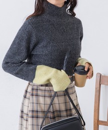 BONLECILL | ハイネック 配色フィンガーリブニットプルオーバー(ニット/セーター)