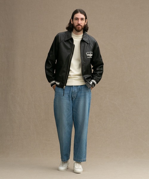 AVIREX（アヴィレックス）の「AVIREX/別注 VARSITY JACKET（ライダースジャケット・メンズ・ブラック/ベージュ系その他・M/L）」の3枚目の写真