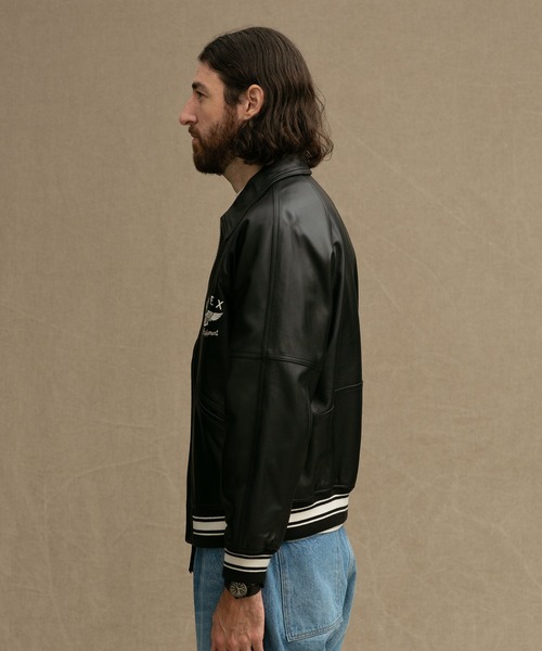 AVIREX（アヴィレックス）の「AVIREX/別注 VARSITY JACKET（ライダースジャケット・メンズ・ブラック/ベージュ系その他・M/L）」の6枚目の写真