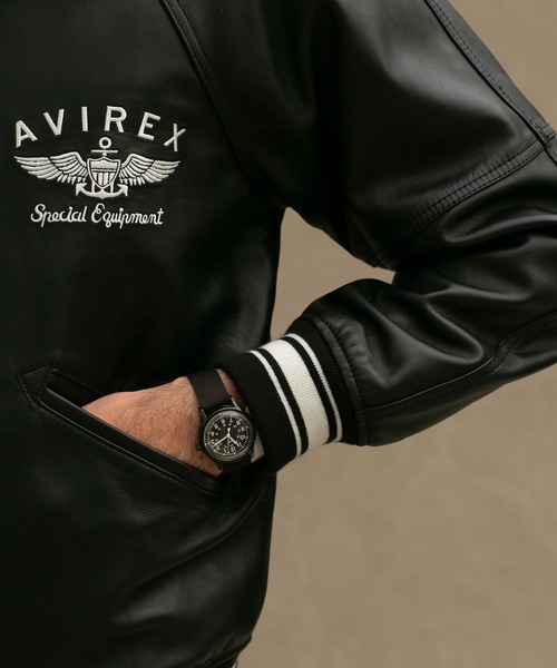 AVIREX（アヴィレックス）の「AVIREX/別注 VARSITY JACKET（ライダースジャケット・メンズ・ブラック/ベージュ系その他・M/L）」の10枚目の写真