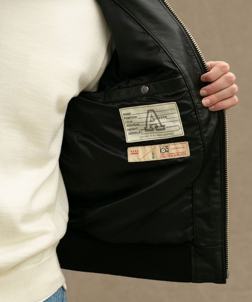 nano universe　別注　AVIREXレザーVARSITY JACKET nano universe別注AVIREXレザーVARSITY JACKET