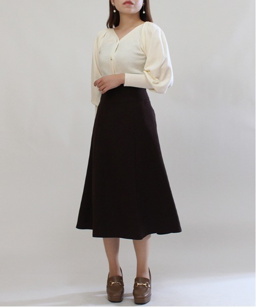 ASTORIA ODIER（アストリアオディール）の「Vネックボリュームスリーブカーディガン（カーディガン/ボレロ・レディース・ネイビー/ミント/ベージュ/ホワイト/ピンク/ブルー・MEDIUM）」の13枚目の写真