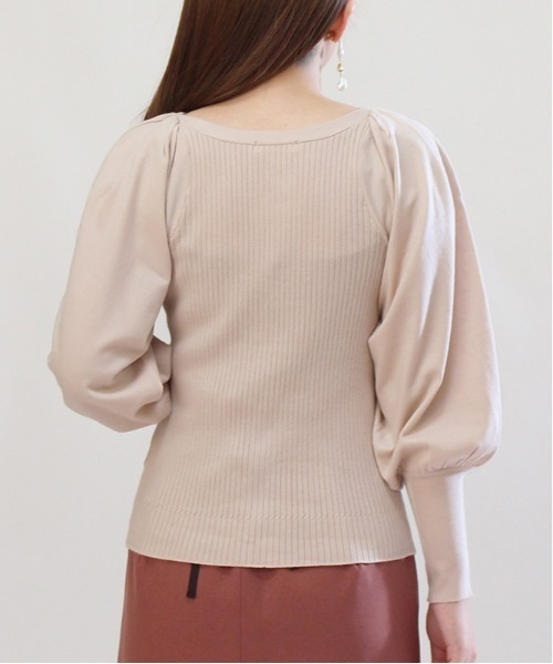 ASTORIA ODIER（アストリアオディール）の「Vネックボリュームスリーブカーディガン（カーディガン/ボレロ・レディース・ネイビー/ミント/ベージュ/ホワイト/ピンク/ブルー・MEDIUM）」の18枚目の写真