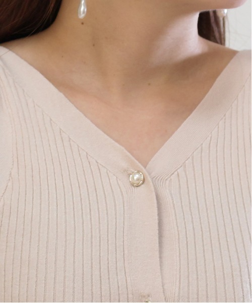 ASTORIA ODIER（アストリアオディール）の「Vネックボリュームスリーブカーディガン（カーディガン/ボレロ・レディース・ネイビー/ミント/ベージュ/ホワイト/ピンク/ブルー・MEDIUM）」の9枚目の写真