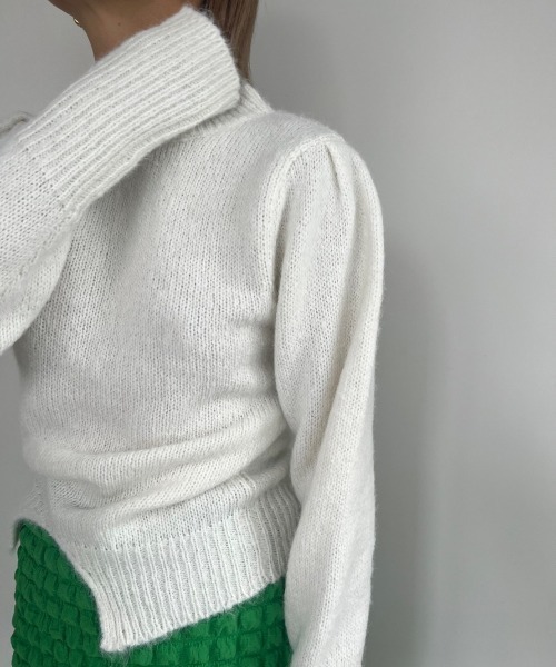 AMAIL(アマイル)の「Cut out fuwa knit(ニット/セーター・レディース・ホワイト/ブルー/ピンク・FREE)」の18枚目の写真