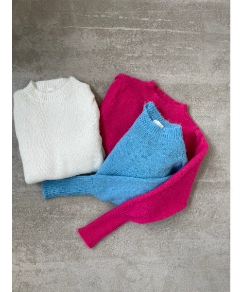 AMAIL(アマイル)の「Cut out fuwa knit(ニット/セーター・レディース・ホワイト/ブルー/ピンク・FREE)」の22枚目の写真