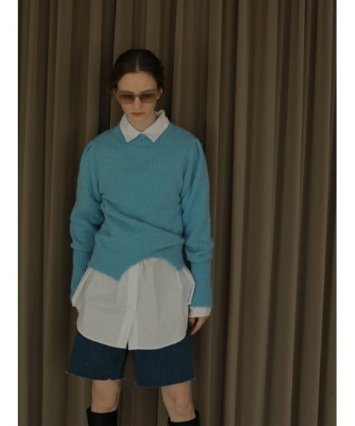 AMAIL(アマイル)の「Cut out fuwa knit(ニット/セーター・レディース・ホワイト/ブルー/ピンク・FREE)」の10枚目の写真