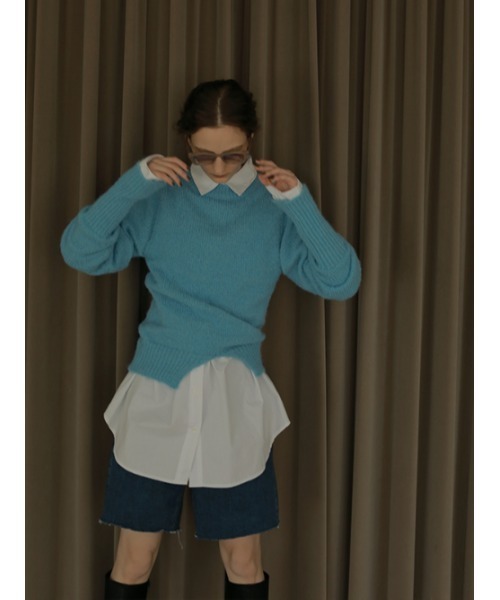 AMAIL(アマイル)の「Cut out fuwa knit(ニット/セーター・レディース・ホワイト/ブルー/ピンク・FREE)」の17枚目の写真