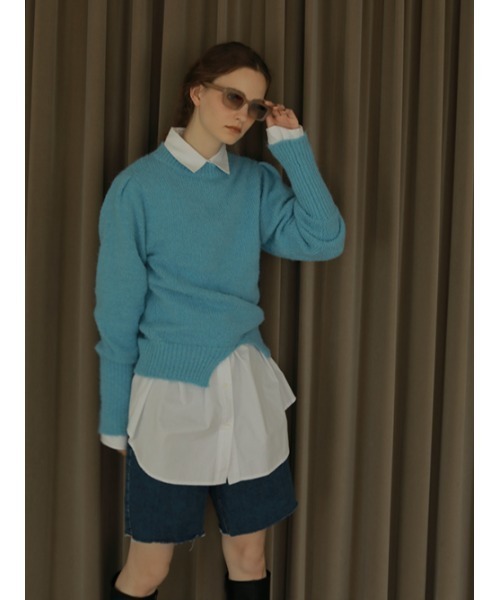 AMAIL(アマイル)の「Cut out fuwa knit(ニット/セーター・レディース・ホワイト/ブルー/ピンク・FREE)」の6枚目の写真