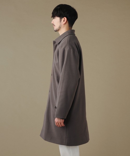 THE CASUAL(カジュアル)の「ルーズベーシックメルトンステンカラーコート(ステンカラーコート・メンズ・アイボリー/モカ/ネイビー/ブラック/ブラック系/ベージュ系/チャコール・M/L/LL/S)」の14枚目の写真