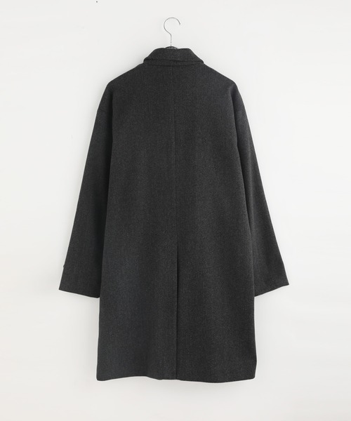 THE CASUAL(カジュアル)の「ルーズベーシックメルトンステンカラーコート(ステンカラーコート・メンズ・アイボリー/モカ/ネイビー/ブラック/ブラック系/ベージュ系/チャコール・M/L/LL/S)」の17枚目の写真