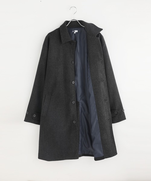 THE CASUAL(カジュアル)の「ルーズベーシックメルトンステンカラーコート(ステンカラーコート・メンズ・アイボリー/モカ/ネイビー/ブラック/ブラック系/ベージュ系/チャコール・M/L/LL/S)」の18枚目の写真