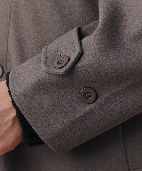 THE CASUAL(カジュアル)の「ルーズベーシックメルトンステンカラーコート(ステンカラーコート・メンズ・アイボリー/モカ/ネイビー/ブラック/ブラック系/ベージュ系/チャコール・M/L/LL/S)」の21枚目の写真