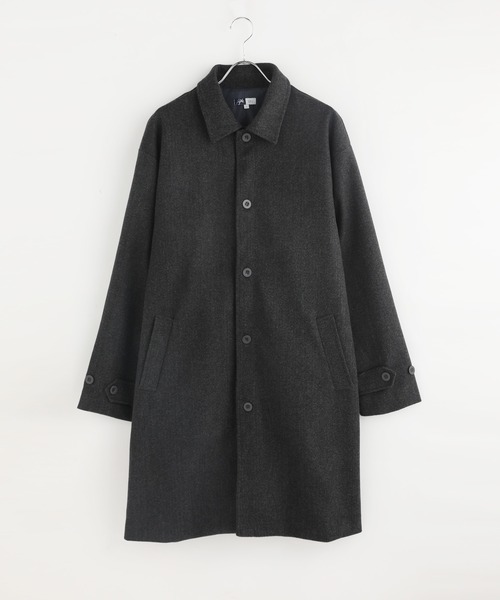 THE CASUAL(カジュアル)の「ルーズベーシックメルトンステンカラーコート(ステンカラーコート・メンズ・アイボリー/モカ/ネイビー/ブラック/ブラック系/ベージュ系/チャコール・M/L/LL/S)」の16枚目の写真