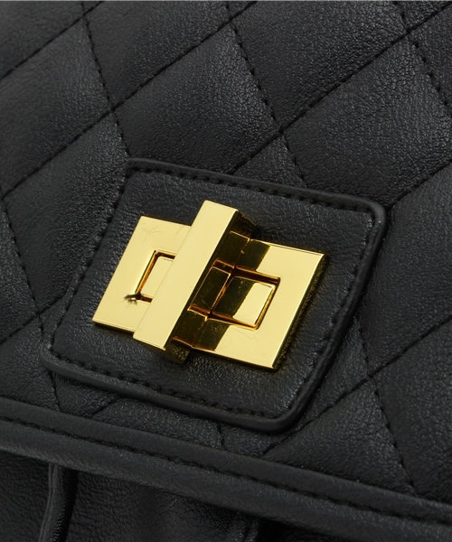 WEGO(ウィゴー)の「WEGO/キルティングリュック(バックパック/リュック・レディース・ホワイト/ブラック・FREE)」の5枚目の写真