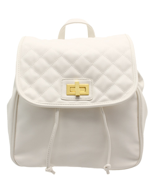 WEGO(ウィゴー)の「WEGO/キルティングリュック(バックパック/リュック・レディース・ホワイト/ブラック・FREE)」の13枚目の写真