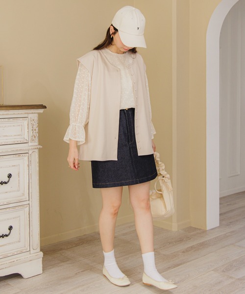 flower（フラワー）の「クラシックデニムスカート（デニムスカート・レディース・ネイビー・FREE）」の16枚目の写真