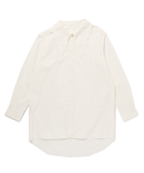 M TO R（ムウトアール）の「［BLOUSE］BIG COLLAR LONG SHIRT（シャツ/ブラウス・レディース・チャコールグレー/オフホワイト・FREE）」の11枚目の写真