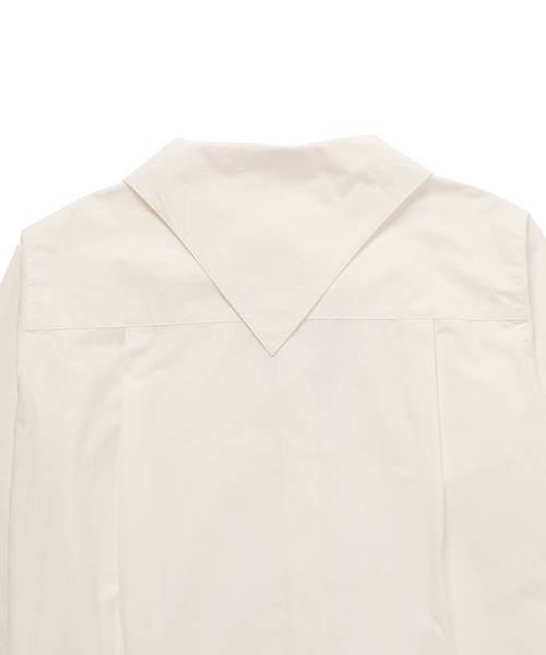 M TO R（ムウトアール）の「［BLOUSE］BIG COLLAR LONG SHIRT（シャツ/ブラウス・レディース・チャコールグレー/オフホワイト・FREE）」の3枚目の写真