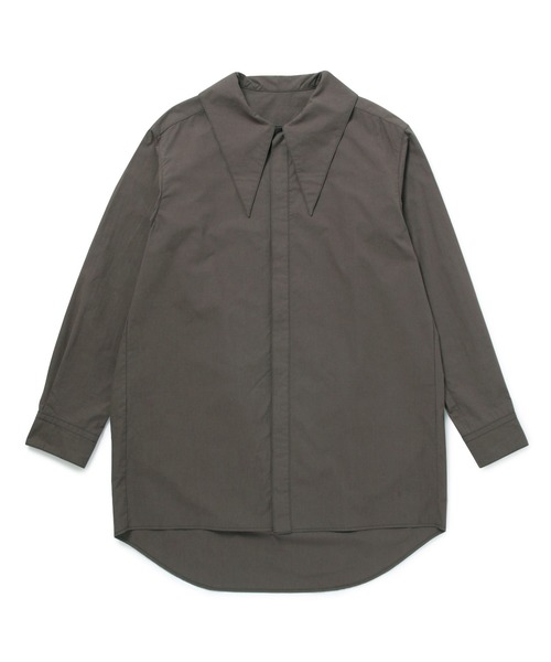 M TO R（ムウトアール）の「［BLOUSE］BIG COLLAR LONG SHIRT（シャツ/ブラウス・レディース・チャコールグレー/オフホワイト・FREE）」の14枚目の写真