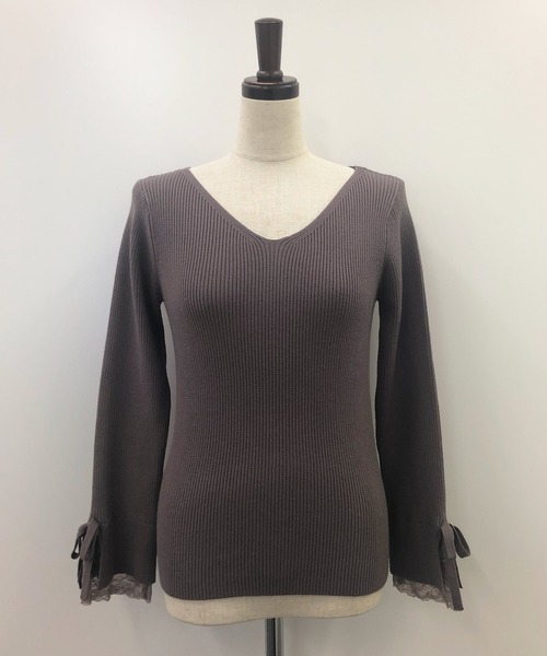 NOELA(ノエラ)の「レーススリーブニット(ニット/セーター・レディース・ブラウン/ブラック/ピンク・フリー)」の7枚目の写真