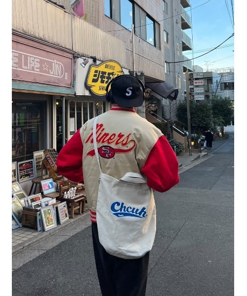 DEVICE(デバイス)の「Chcuh Team 2WAY レトロプリント キャンバス トートバッグ (ショルダー付)(トートバッグ・レディース・ナチュラル/ブラック・FREE)」の12枚目の写真