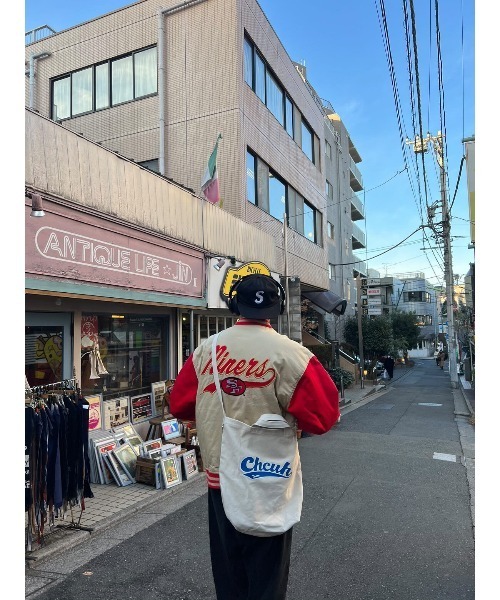 DEVICE(デバイス)の「Chcuh Team 2WAY レトロプリント キャンバス トートバッグ (ショルダー付)(トートバッグ・レディース・ナチュラル/ブラック・FREE)」の17枚目の写真